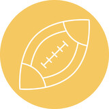 Rugby Vector Line Circle Icon