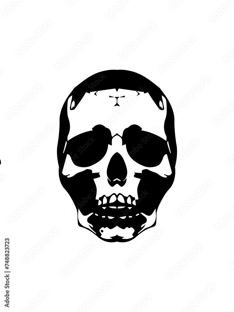 Fototapeta premium skull, silhouette, spooky, ghost, scary, creepy, mystery, cemetery, horror, halloween