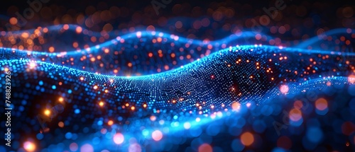 Data Communication and Transfer of DNA Biology in a futuristic digital background. Dark and blue background. Big data digital code. Future of information technology.