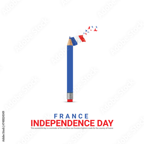 Independence Day of France. Independence Day Creative Design for Social Media Post
