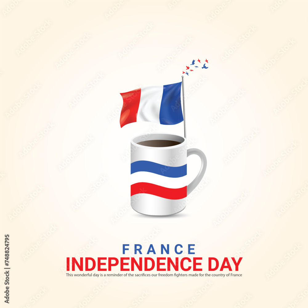 Independence Day of France. Independence Day Creative Design for Social Media Post