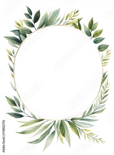 Wallpaper Mural leafy-frame-minimalist-watercolor-illustration-sharp-focus-studio-photo-intricate-details Torontodigital.ca