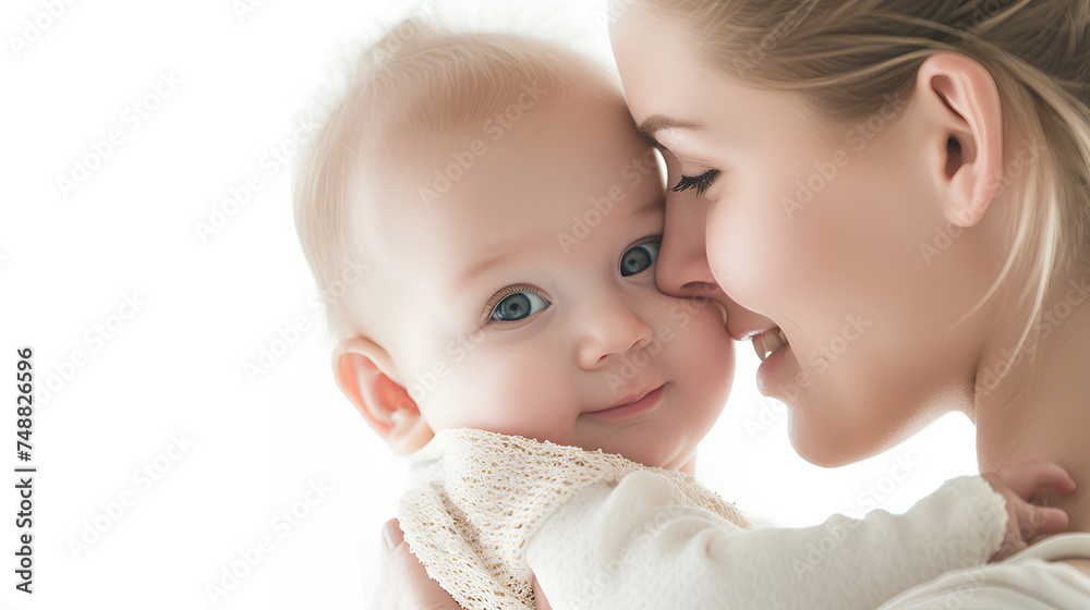 A woman lovingly cradling a precious baby A woman lovingly cradling a precious baby