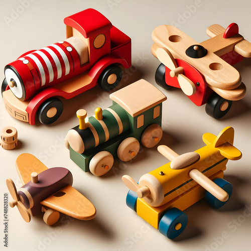 wooden toy truck  children,Ai generated  © Sanam