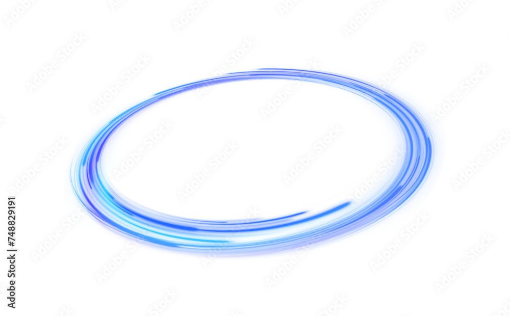 Blue stripes in the form of drill, turns and swirl. Undulate wave swirl swoosh, dynamic twisted lines. Transparent blue sparkling light line element.	