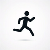 Hombre corriendo icono plano de silueta de carrera para aplicaciones de ejercicio y sitios web