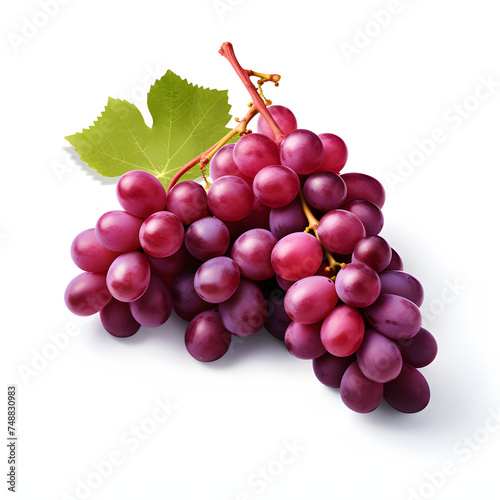 cluster of juicy grapes on a white background