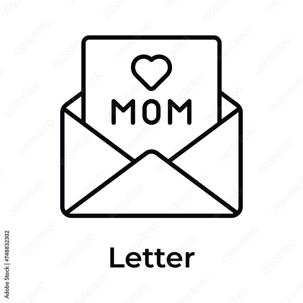 Mothers day letter icon in trendy design style, premium vector Mothers day letter icon in trendy design style, premium vector