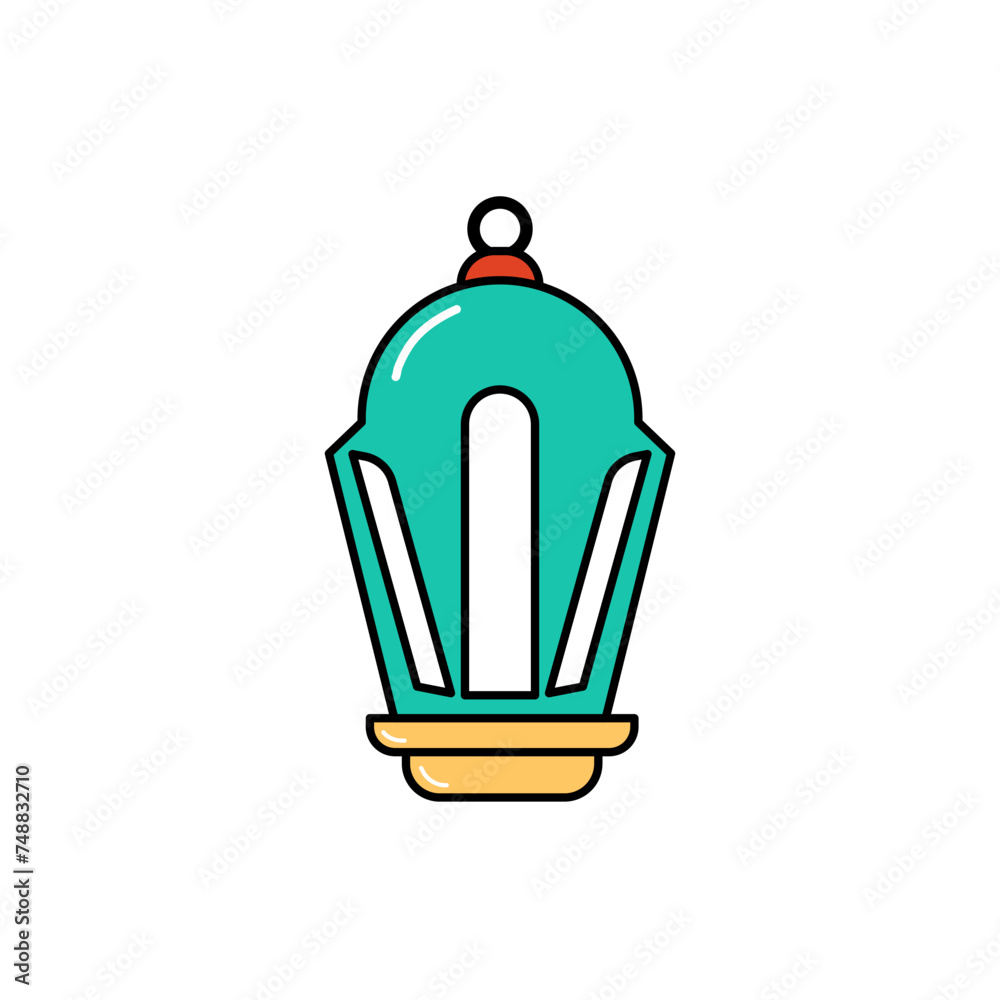 Ramadan lantern related vector icon