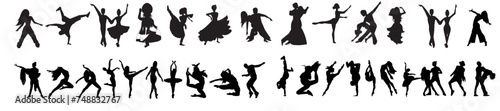 set of silhouettes of dancers 