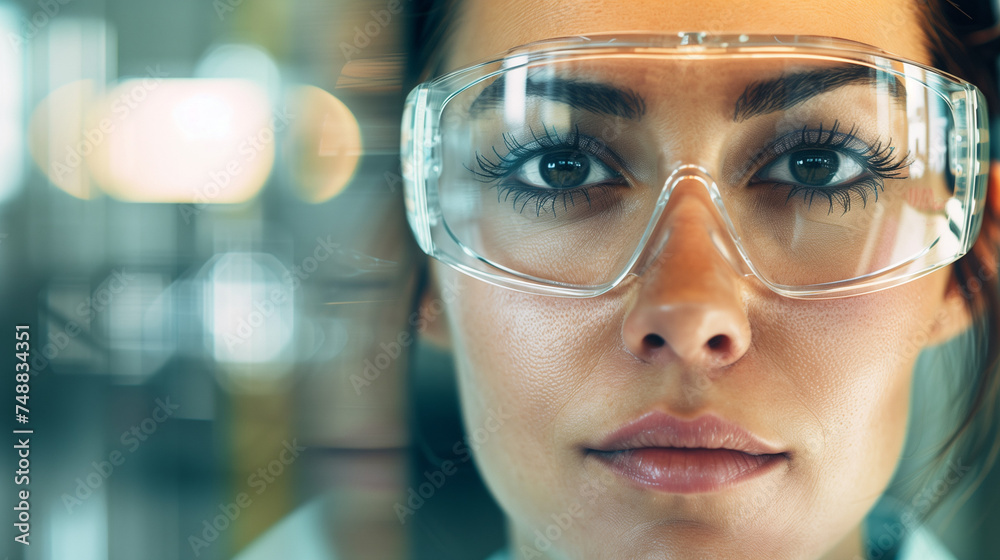 Women wearing safety glasses