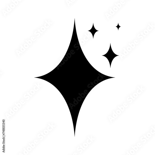 sparkling star glitter icon vector design in trendy style