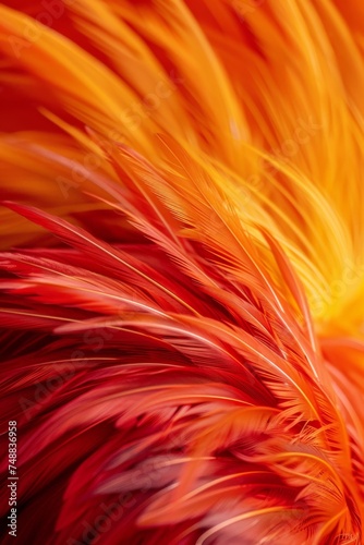 Bright, colorful bird plumage in macro, whimsical beauty
