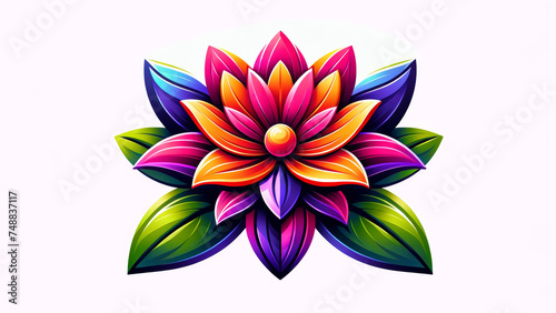 Modern Digital Illustration of a Vibrant Stylized Flower