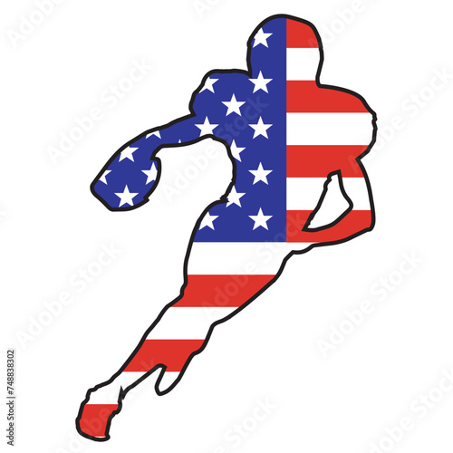 All American Football Player Silhouette