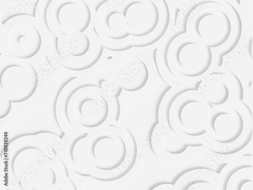 White abstract background with circle paper cut.