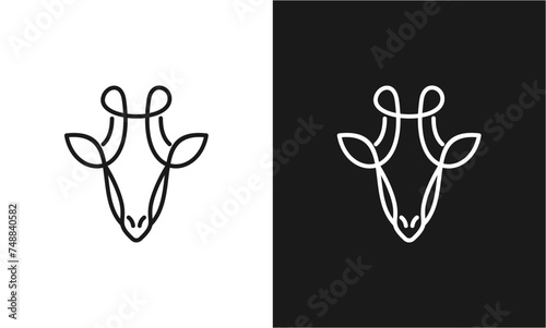 giraffe logo line art outline monoline
