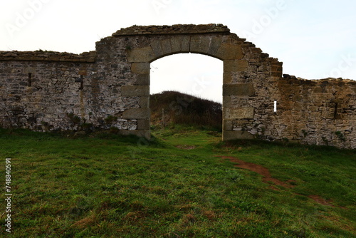 View on the fort of the fraternity located on the peninsula of Crozon in the department of Finist  re  in the Brittany region