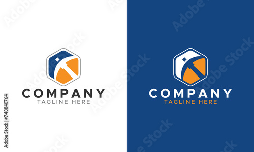 Vector Mining logo design template  photo