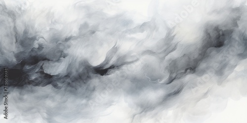 Abstract black smoke on white background. Texture of cloud. Design element.