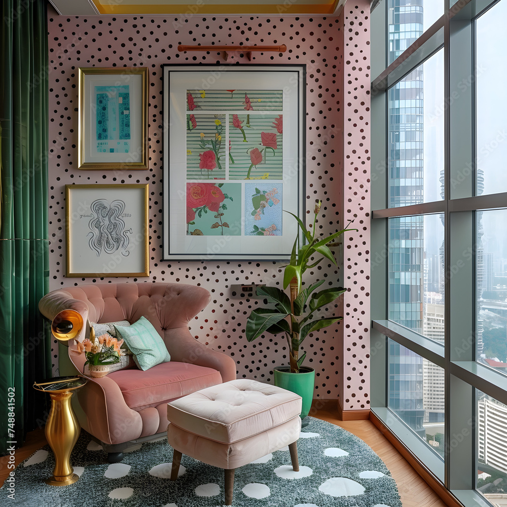 Curated visual reference: Visual Reference: Skyscraper Penthouse Apartment Baroque Wallpaper Big Windows View Of