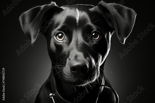 Charming patterdale terrier dog on black background - pet photography for dog lovers