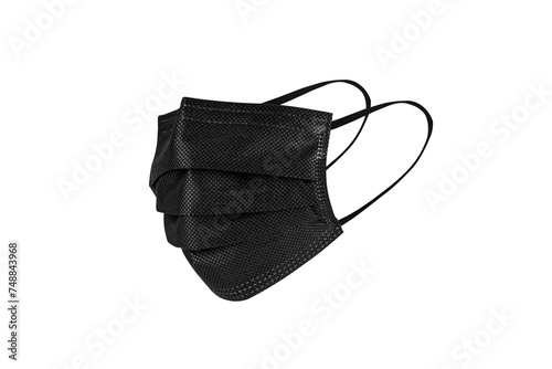 Black disposable medical face mask