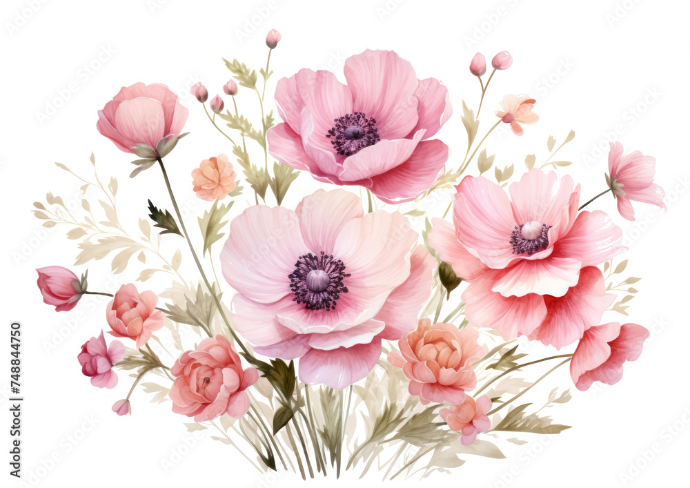 watercolor flowers floral illustration