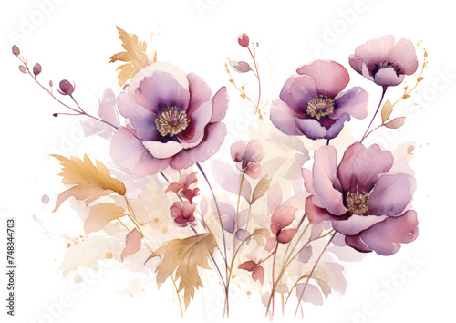 a watercolor illustration of flowers on a white background