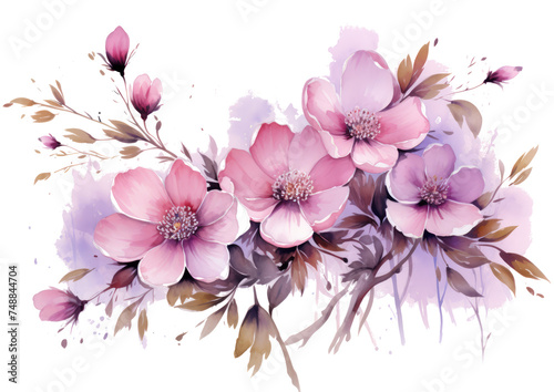 watercolor painting of some flowers