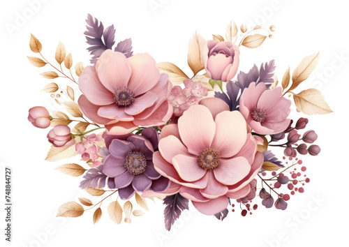 a watercolor illustration of flowers on a white background