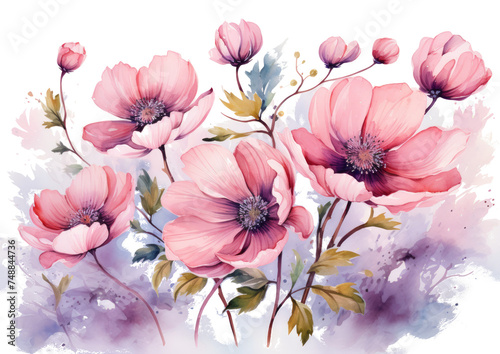 watercolor painting of some flowers
