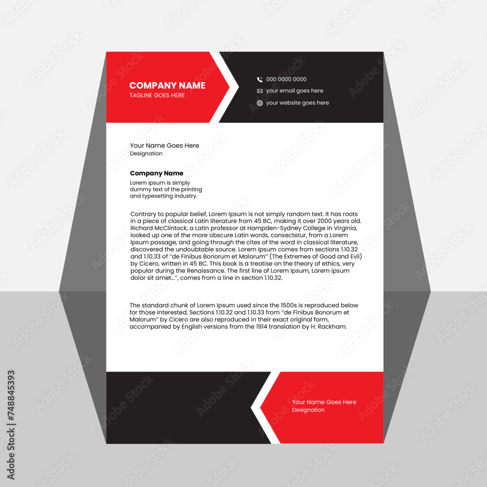 modern business letterhead in abstract design