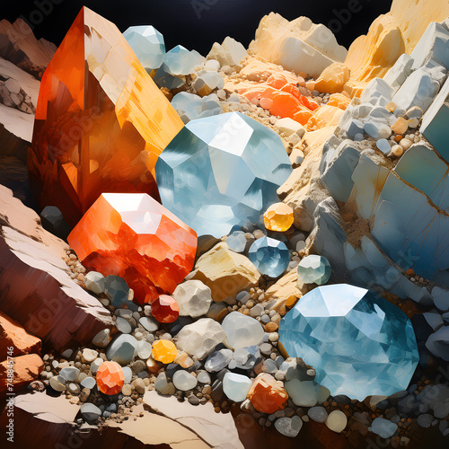 colored minerals, ai-generatet photo