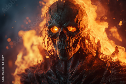 Apocalypse fantasy scene scary creepy zombie made with generative AI