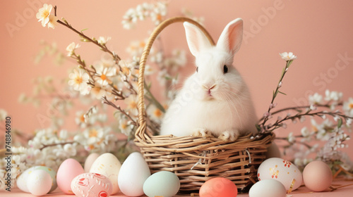 Obraz na płótnie easter bunny and eggs