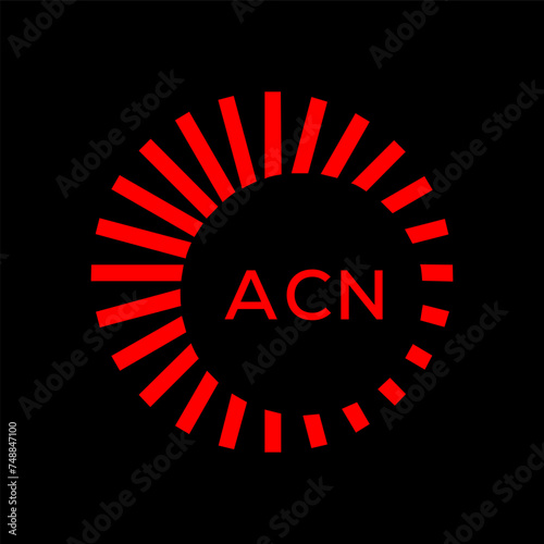 ACN  logo design template vector. ACN Business abstract connection vector logo. ACN icon circle logotype.
