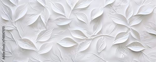 white background in the style of leaf patterns Generative AI