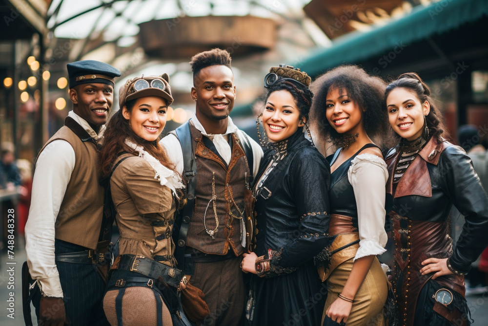 Obraz premium Diverse Steampunk Fashion Gathering