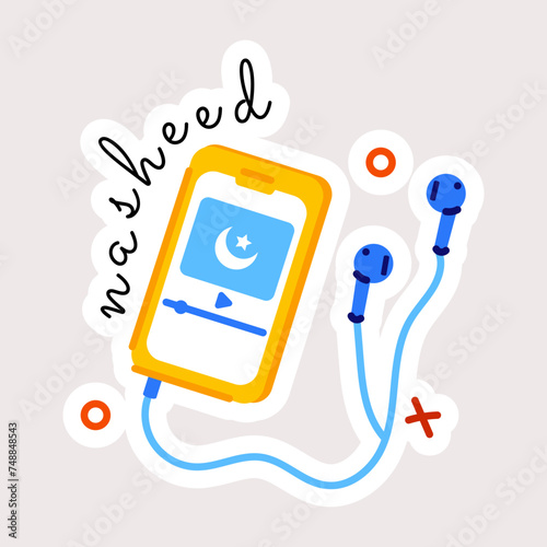 Modern flat sticker of islamic app 
