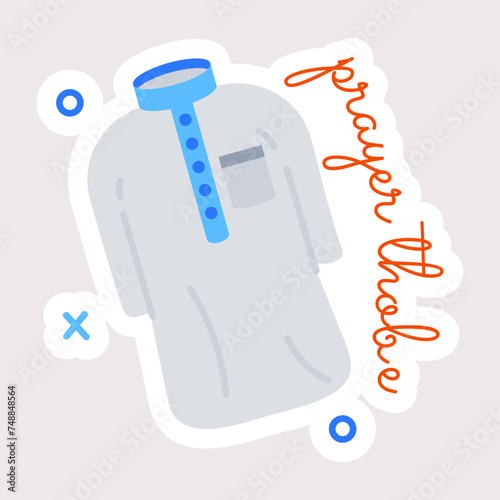 Trendy flat sticker of prayer thobe 