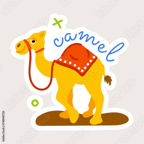 Check out this flat sticker of camel 