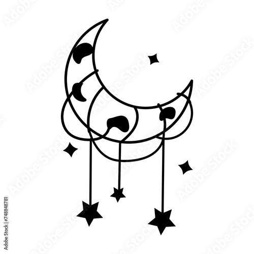 Handy glyph sticker of ramadan night 