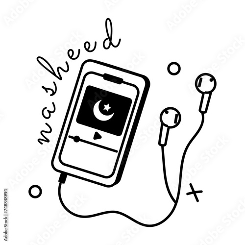 Modern glyph sticker of islamic app 