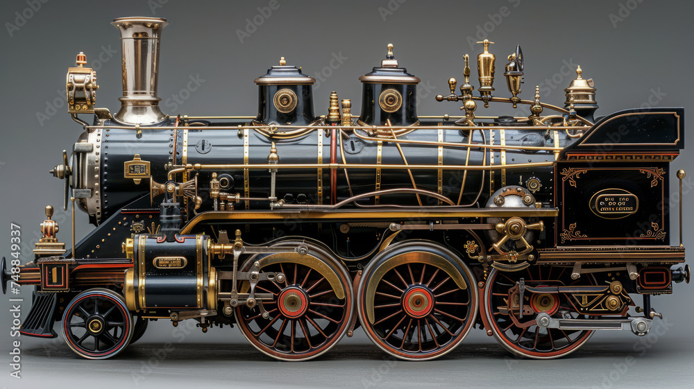 antique steam locomotive, generative ai