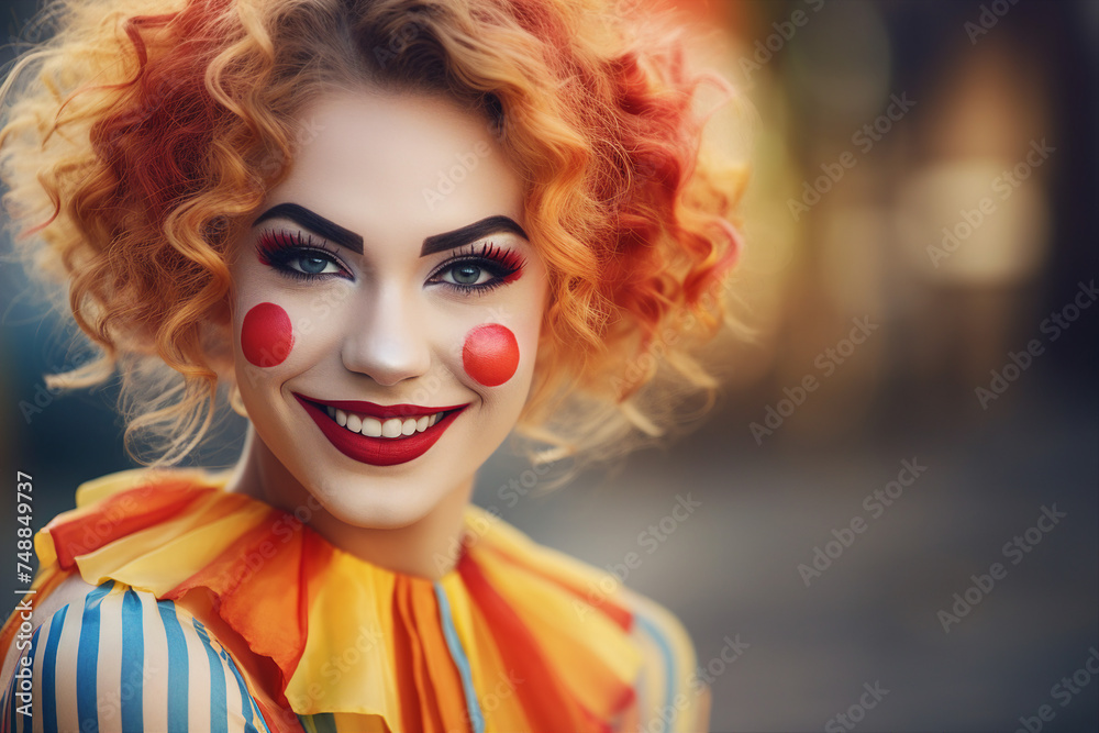 Horror circus actor performer clown fun time children fair Generative AI funny and freaky face expression Horror circus actor performer clown fun time children fair Generative AI funny and freaky face expression