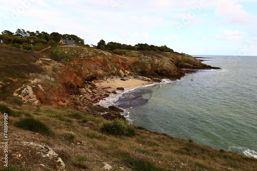 View on the tip of Grand Mont located in the department of Morbihan in southern Brittany  France