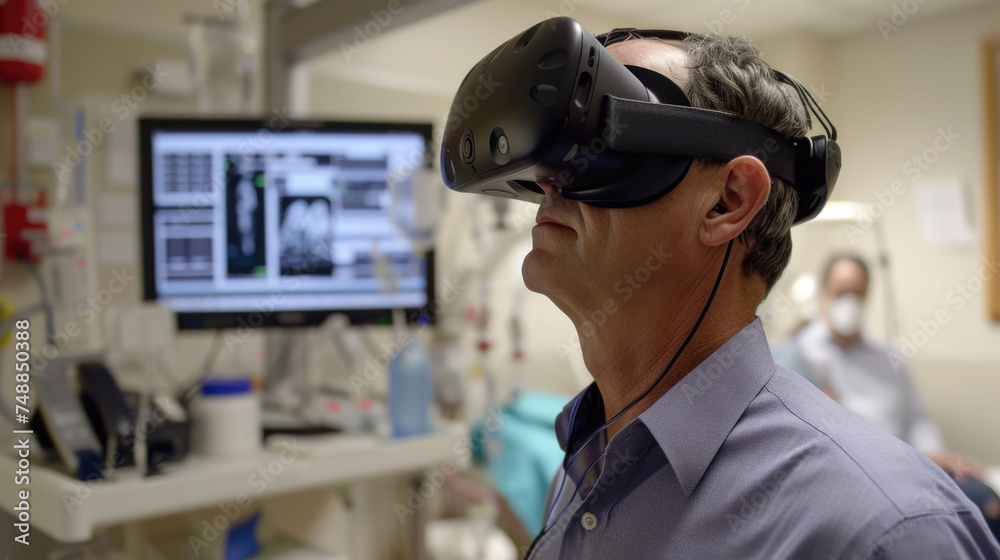 Doctor Experiencing Virtual Reality in Hospital Doctor Experiencing Virtual Reality in Hospital