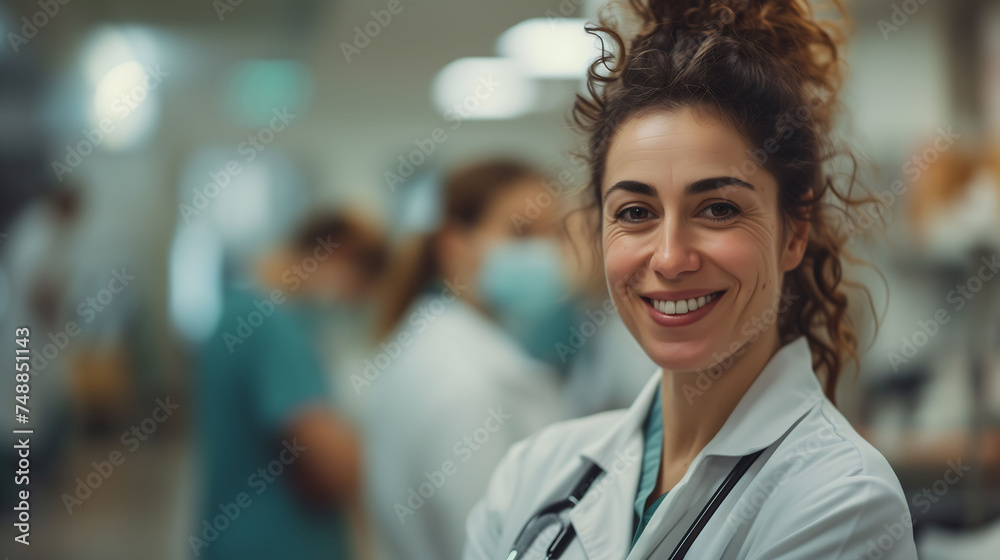 Smiling healthcare team of doctors and nurses, a successful collaboration in a hospital office, care, patient health Smiling healthcare team of doctors and nurses, a successful collaboration in a hospital office, care, patient health