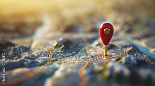 Location. Map and thumbtack. GPS concept. 3d 